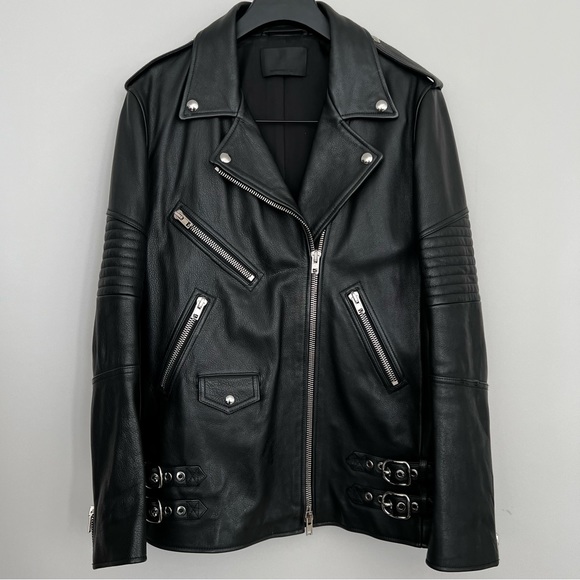 Leather Moto Biker Jacket - Picture 6 of 14